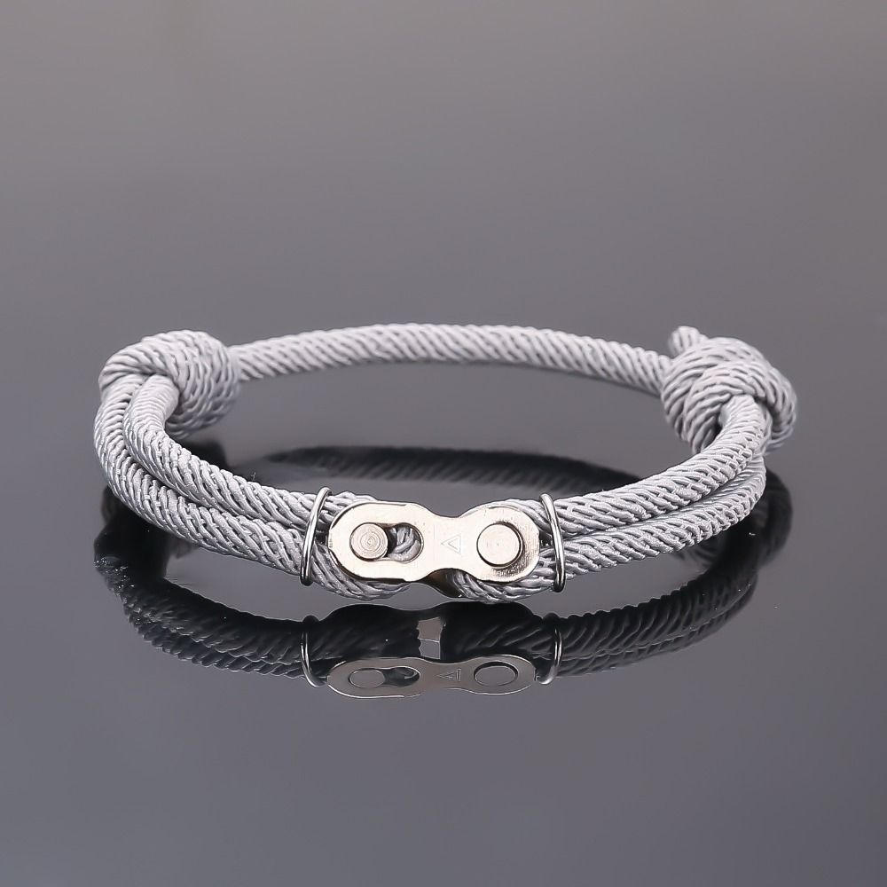 Браслеты из нержавеющей стали с морским канатом, регулируемые, мужские, панк-рок, на запястье, браслет-велосипедная цепь