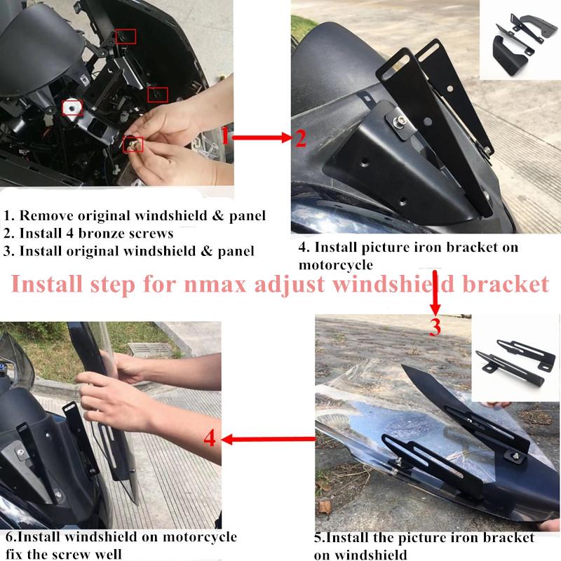 Модифицированный Мотоцикл NMAX155 NMAX150 2024 2023 Регулируемый Кронштейн Ветрового Стекла Кронштейны Зеркал Заднего Вида для Yamaha NMAX 2024