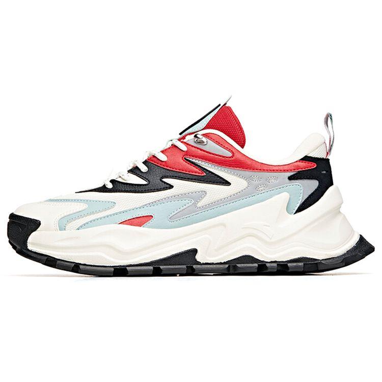 Anta Hot Life Series Casual Breathable Low-Top Dad Shoes Men Sneakers Red White 912028880-3