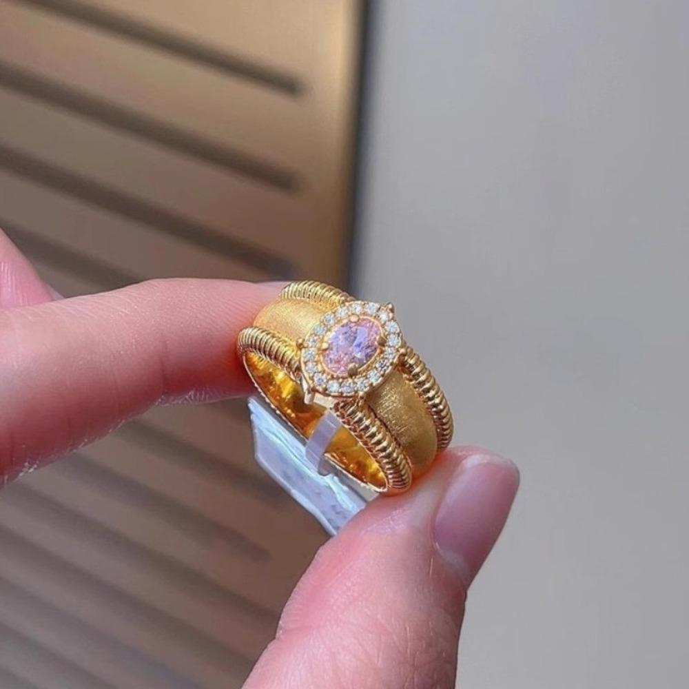 Кольцо с матовым бисерным краем, цвета голубиного яйца, роскошное винтажное придворное кольцо с открытым бриллиантом