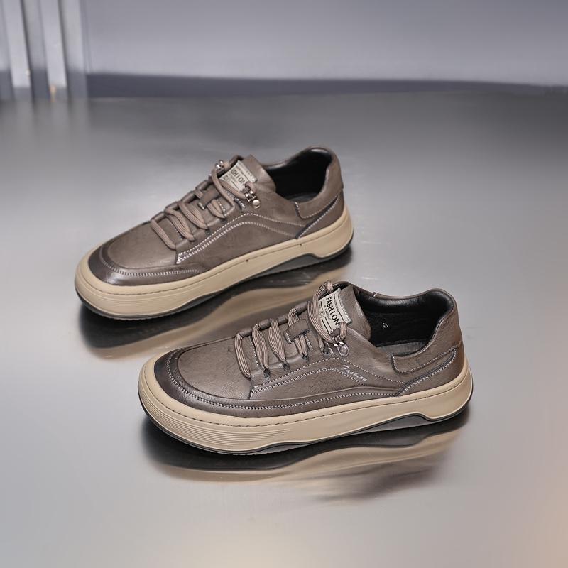 Модные мужские туфли Golden Sapling 38-44 из вулканизированной кожи в стиле ретро из коровьей кожи с толстой подошвой для отдыха, мужские повседневные спортивные туфли без каблука