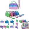Яркая сумка-кошелек Pop It с мягким пузырчатым дизайном для снятия стресса и хранения