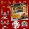 4pcs Christmas Auto Reindeer Antlers LED Ambiance Lights Adorn Cute Car Plush Moose Exterior Decorative Accessories Holiday Gift