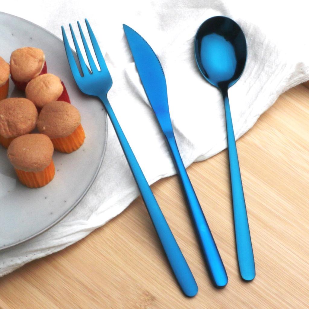 5/10/20 Pcs Colorful Dinnerware Cutlery Set 304 Stainless Steel Flatware Set Mirror Knife Fork Spoon Tableware Set Kitchen Silverware