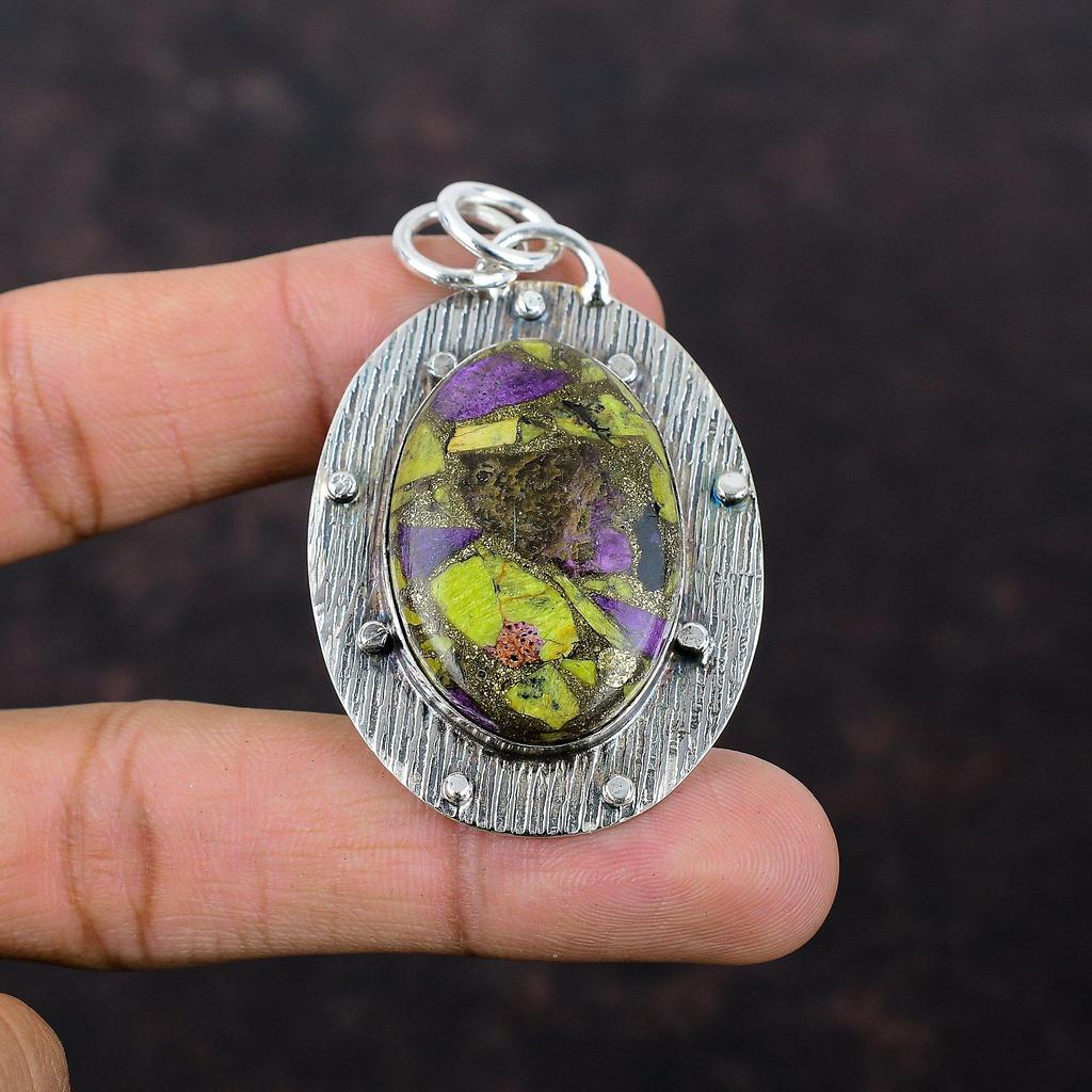 Медный кулон-стихтит, ювелирные изделия ручной работы с камнем, подвеска из стерлингового серебра 925 пробы, оригинальный кулон с драгоценным камнем, подарок для друга, новые ювелирные изделия