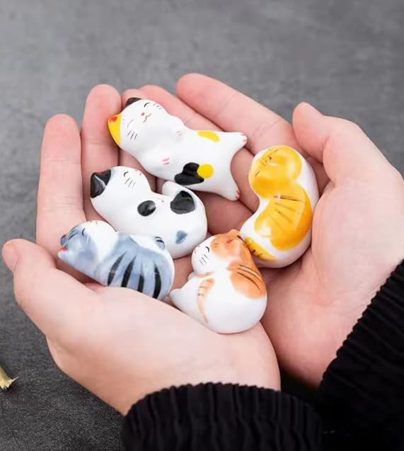 AEOLK Cat Chopstick Lucky Chopstick Cat Chopstick Cute Perfect for Family Dining Living Room Rest, Cat, Rest, Pillow, Ceramic, Decoration, Izakaya,