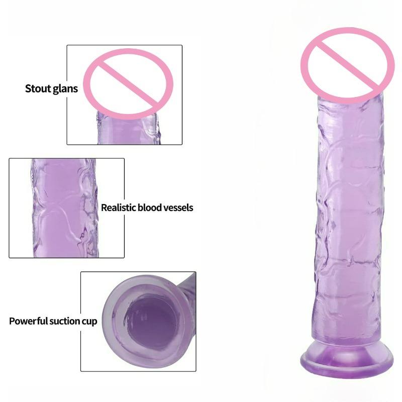 Vibrator Dildo Suction Cup Jelly Dick Realistic Soft Cup Adult Sex Toy for Women and Men Vaginal and Anal Masturbator Dildos