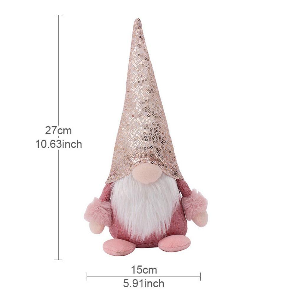 Decorative Sequined Faceless Doll Cartoon Christmas Doll Ornaments Sequined Rudolph Dwarf  Party