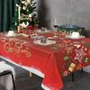 Christmas Holiday Tablecloth Christmas Golden Elk And Santa Claus Desktop Christmas Theme Party Decorative Gift Accessories
