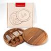 Stainless Steel Cheese Knives Set Round Charcuterie Board Cheese Fork Spreader Serving Tray Btter Tools With Gift Box
