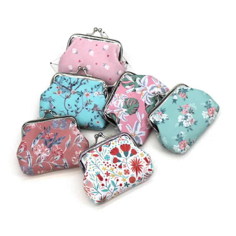 Fashion Flower Printing Coin Purses Girl Hasp Zero Wallet Ladies Purse Female Mini Money Bag PU Leather Key Card Holder Wallet