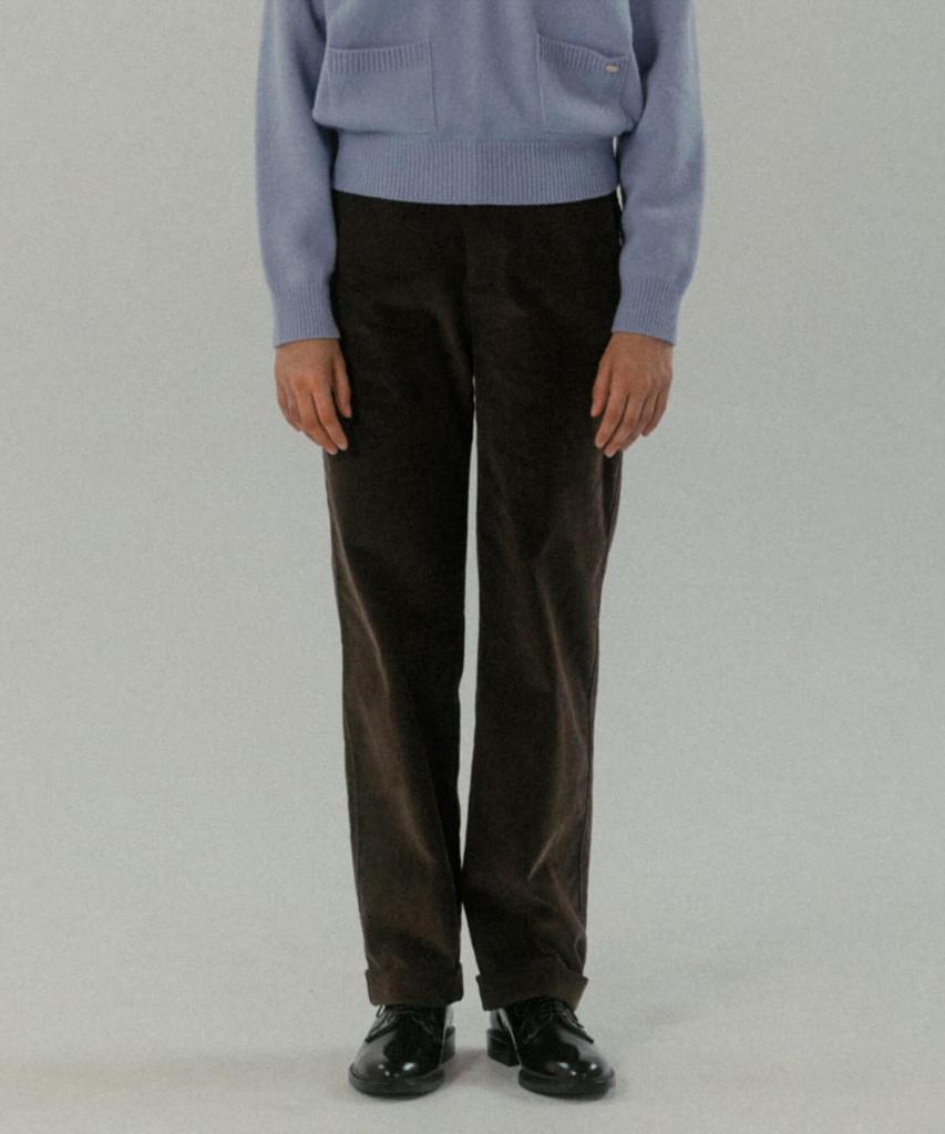 TTUDEMENT Corduroy Roll Up Pants Brown