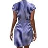 GMXIA Женская мода лето весна полосатый принт уздечка без рукавов с v-образным вырезом тонкие повседневные платья