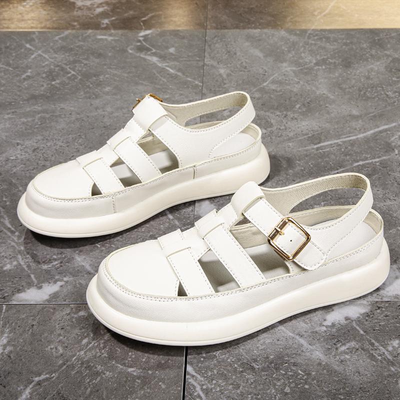 Женские римские сандалии Летние повседневные сандалии для девочек с закрытым носком Пляжная обувь больших размеров