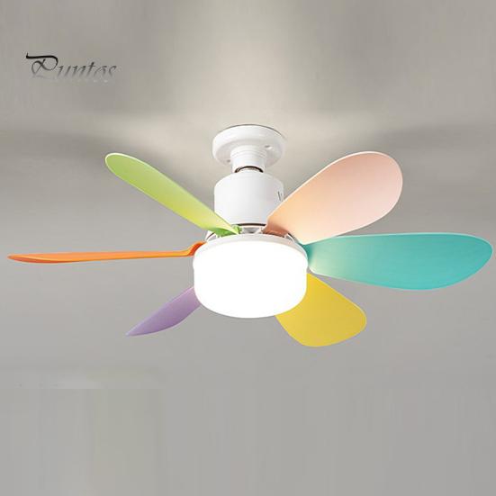 Потолочный вентилятор с бесщеточным двигателем, пульт дистанционного управления, регулировка яркости, энергосбережение, тихая работа, небольшой электрический потолочный светильник с вентилятором