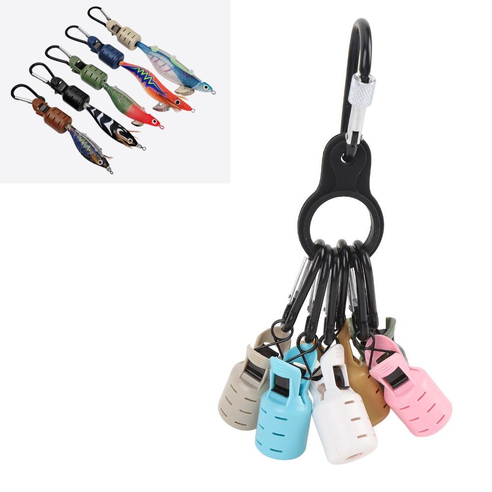 6PCS with Carabiner Squid Jig Hook Protector Easy Clip Squid Jig Bait Protector  Sea Fishing