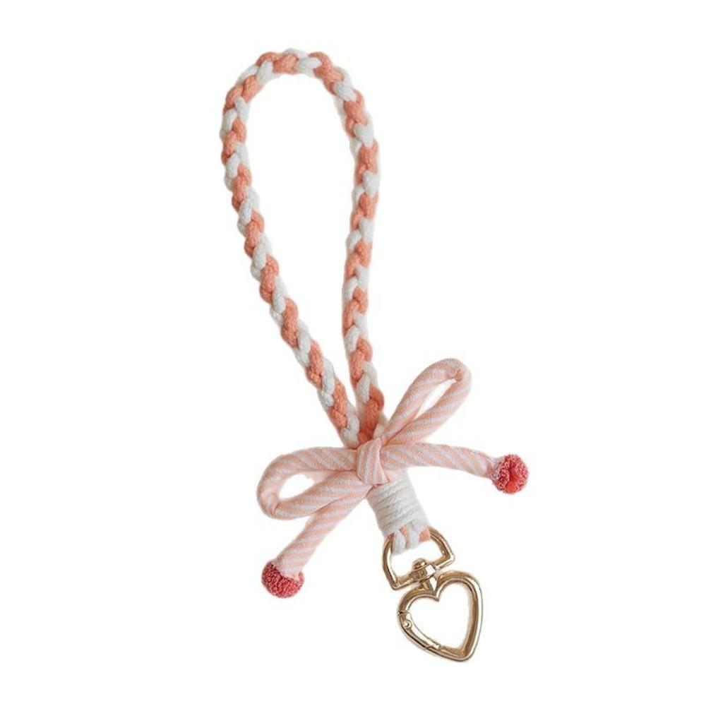 Anti-lost Bowknot Phone Lanyard Handmade Weaving Phone Wrist Strap DIY Decor