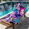 KPop Demon Hunters Print Beach Towel, Versatile Lightweight Absorbent Beach Towel for Pool Surf Yoga Bathroom, Perfect Birthday Holiday Gift