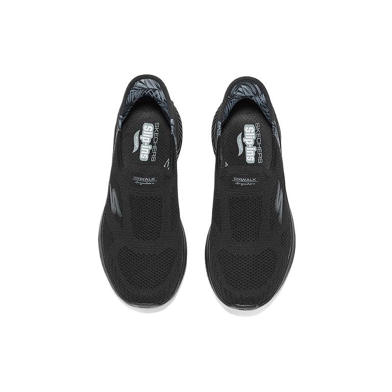 Skechers Серия Go Walk Простые Универсальные Модные Низкие Повседневные Кроссовки Женские Черные 125087-BBK