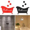 Bathtub Pattern Decals Washroom Entrance Sign Mirror Surface Bathroom Door Plate Wall Sticker