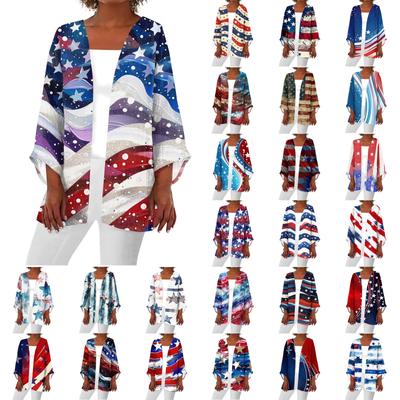 Женская повседневная модная легкая куртка средней длины с принтом, кардиган