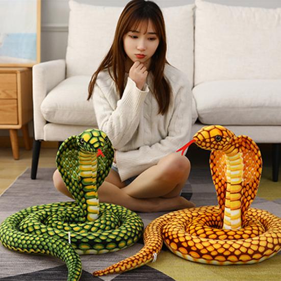 Simulation Snake Plush Toy Realistic Snake Skin Giant Cobra Plushies Funny Trick Toy Soft