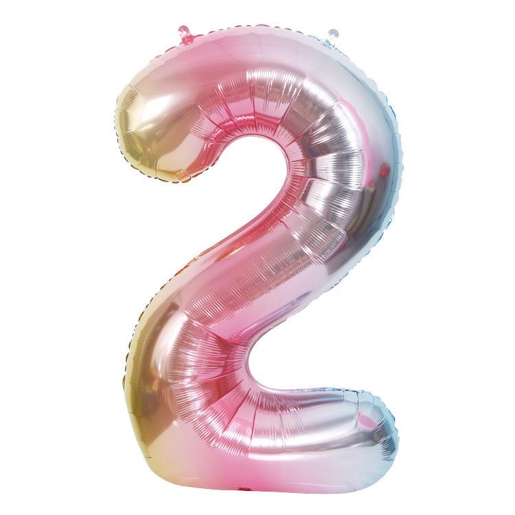 32-Inch US Number Birthday Party Balloons - Individual Aluminum Film