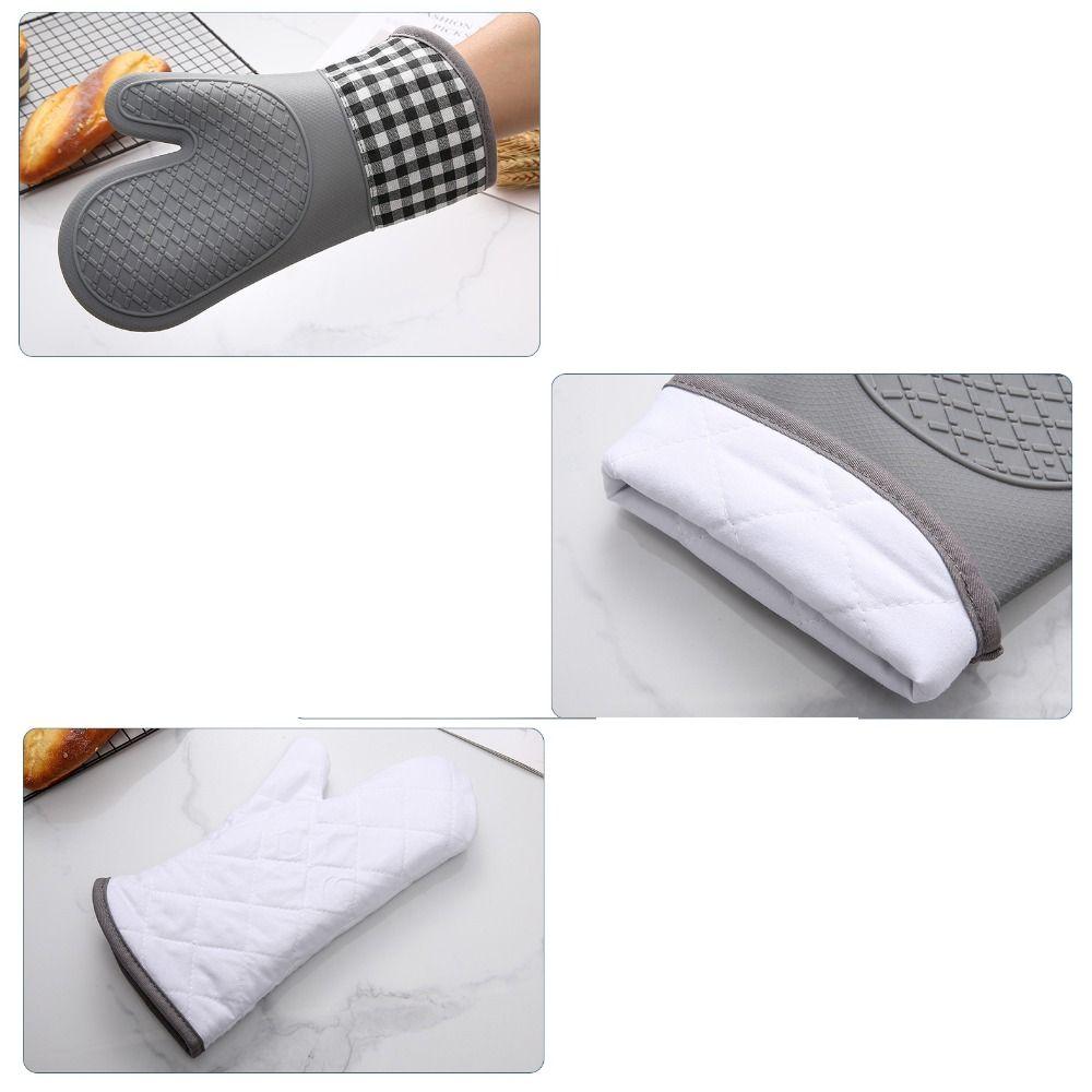 1pc Bakeware Insulated Silicone Oven Gloves Heat-Proof Gloves Oven Mitts Baking Tools