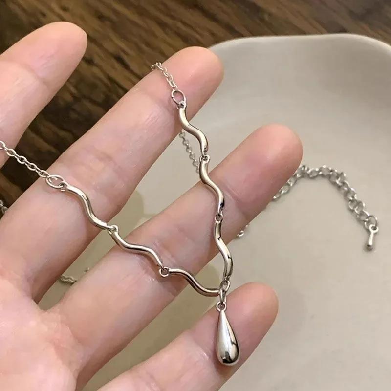 Новые винтажные глянцевые ожерелья с каплями воды, легкие роскошные ленивые нерегулярные ошейники с кисточками, ювелирные украшения