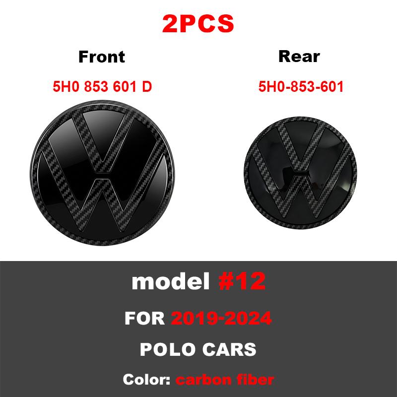 rsq1 VW Car Styling Front Logo Grille Badge Trunk Badge Car Replacement Accessories For Volkswagen Polo 2019 2020 2021 2022 2023 2024