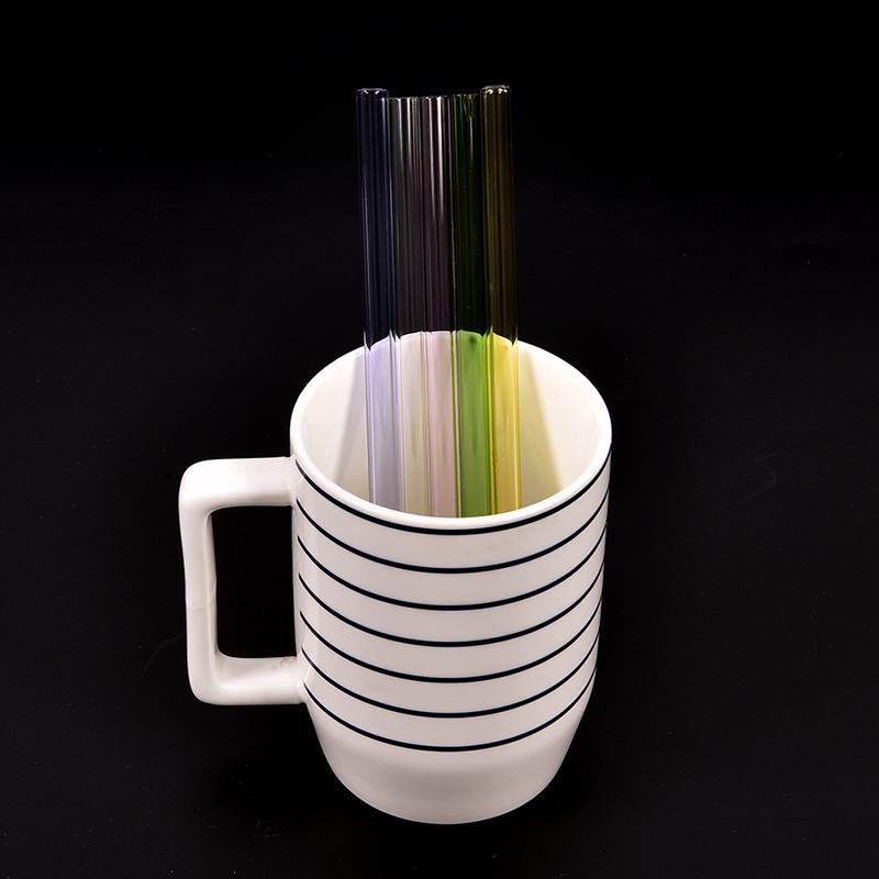 Многоразовая прямая стеклянная трубочка для питья Pyrex для свадьбы, дня рождения, вечеринки, 5 цветов