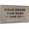Kubik Letters Please Remove Your Shoes Sign – Kindly Take Off No Shoes Sign for House and Front Door - Stainless Steel 304 - Raised Letters and