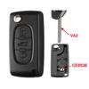 ABX2   YOSE Для Citroen C2 C3 C4 C5 C6 Xsara Berlingo Для Peugeot 207 307 308 407 607 807 HU83 VA2 Лезвие Выкидной Брелок Корпус Чехол