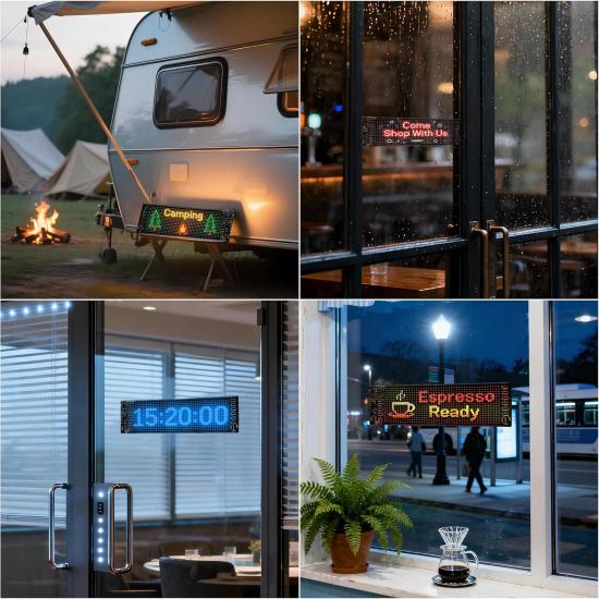 14.7"X3.6" LED Eyes For Car Windshield - Devil Eyes Light Strips With Dynamic Patterns, APP/Remote Control, IP68 Waterproof, USB-Powered For