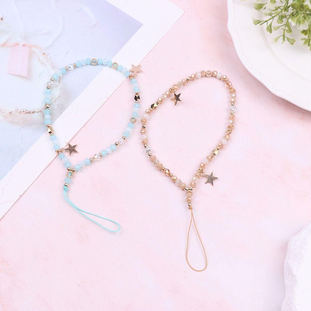 Lanyard Gifts Telephone Cord Beads Chain Five-pointed Star Pendant Mobile Phone Strap Phone Chains
