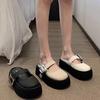 Soft Leather Version~ Baotou Drag Women's Outer Wear In the Summer of 2025, New Retro Versatile Small Thick-soled Half-slippers Summer