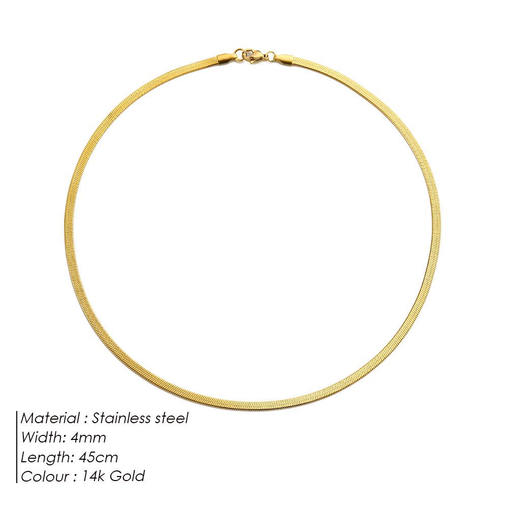 Ожерелье-цепочка eManco из высококачественной титановой стали в виде змеиной кости, ожерелье на ключицу шириной 5 мм, не выцветает, простой стиль.