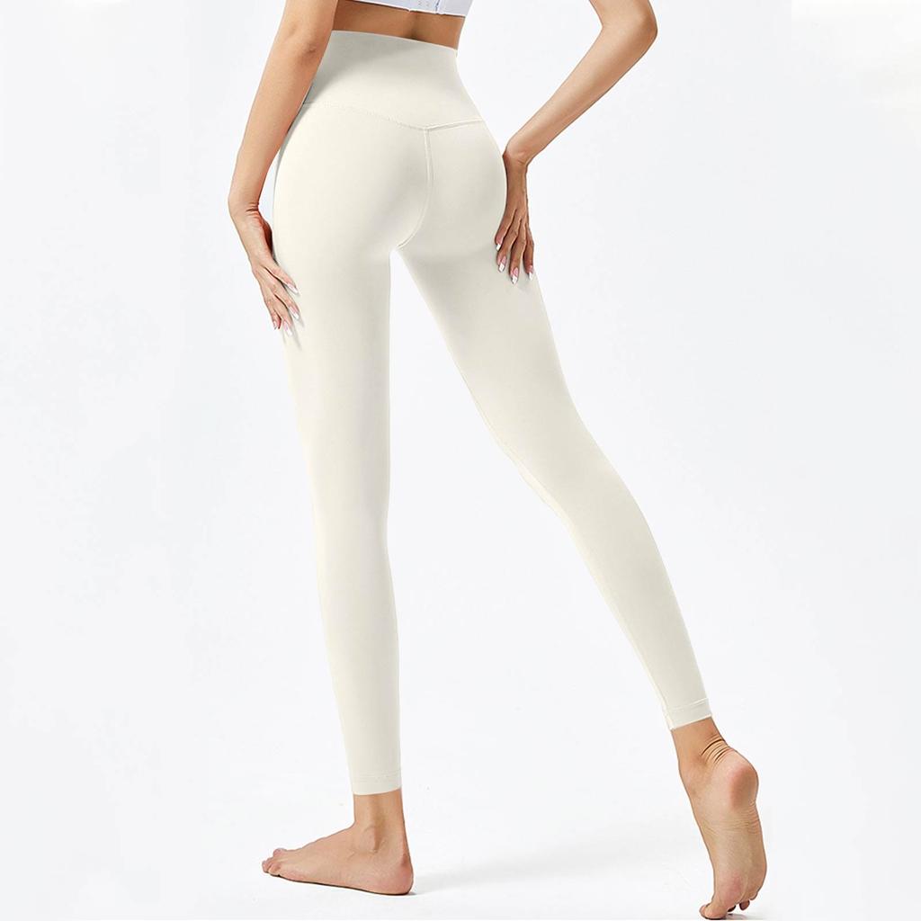 Женские модные однотонные штаны для йоги с высокой талией, узкие спортивные штаны для фитнеса