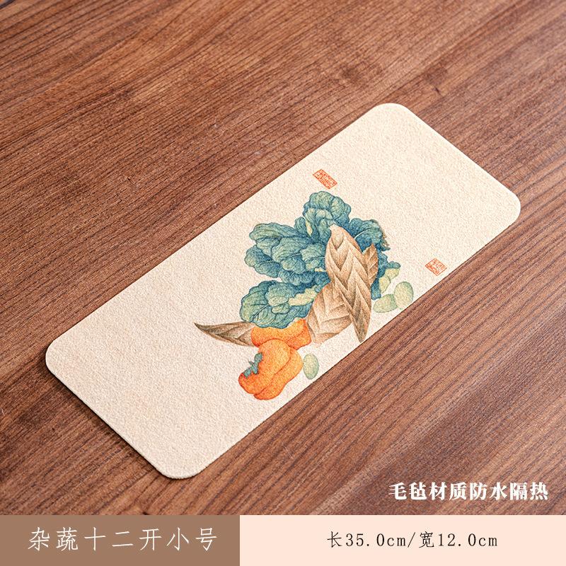 Разные овощи Двенадцать отверстий Прямоугольные подставки для чайного столика Дзен Подставка под напитки Салфетка для обеденного стола Китайский чайный сервиз Ремесло
