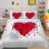 Комплект постельного белья ко Дню святого Валентина с 3D-принтом, двуспальная кровать, пододеяльник, наволочка, 2/3 шт., пододеяльник для молодоженов, мягкий и быстросохнущий домашний текстиль