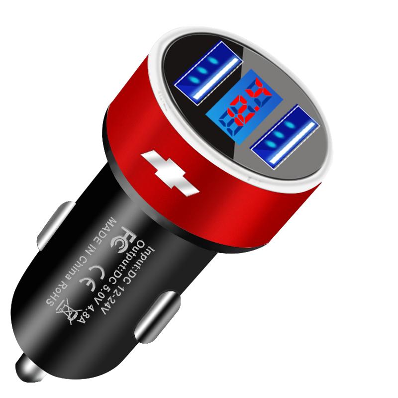 AABHK1 Car Charger 2USB Ports Fast Charging Digital Display Car Accessories for Chevrolet Captiva Crvalier Malibu Cruze Silverado Spark