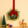 Christmas Mini Cabinet Wreaths Artificial Norfolk Pine Wreath with Ribbon Bows Red Berry Pinecones Small Kitchen Wreath for Window Front Door