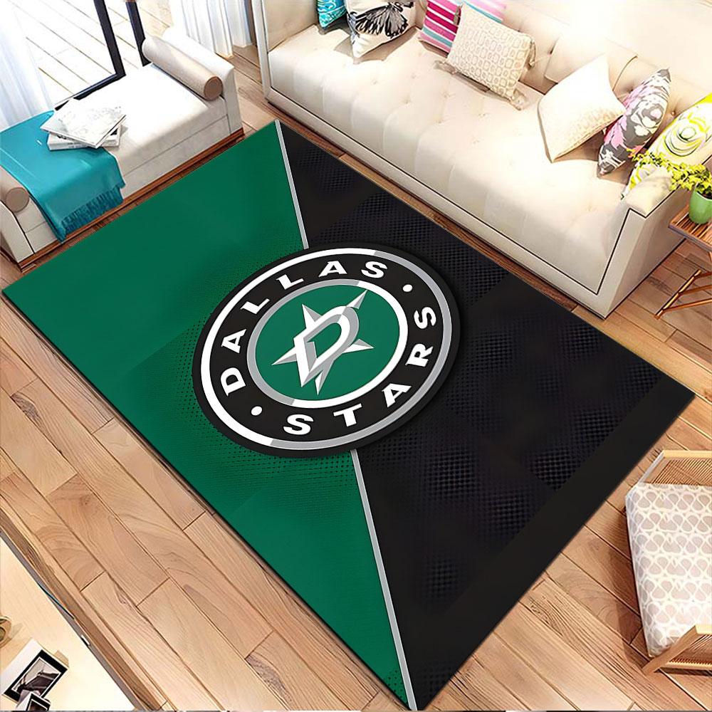 Dallas Stars Logo Rug Design Patterned carpet, non slip mat suitable for living room and bedroom sofas