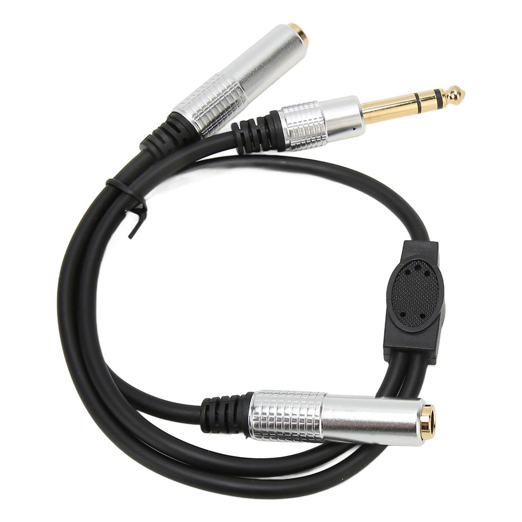 6.35mm To Dual 6.35mm Y Splitter Cable Professional 14 Inch Stereo Cable for Amplifier Microphone