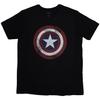 Marvel Comics Unisex Adult Captain America Distressed Shield T-Shirt