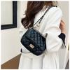 Simple And Stylish Women's Messenger Bag With Grid Pattern And Chain Strap