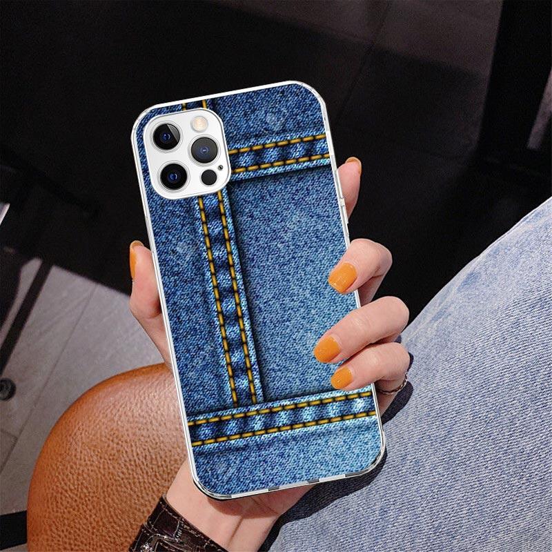 Джинсовый Ковбойский Деним С Принтом Чехол для Телефона Для iPhone 17 Air 16 Pro Max 16E 15 + 14 Plus 11 12 13 Mini 7 8 SE Подарок Печатная Крышка Fundas