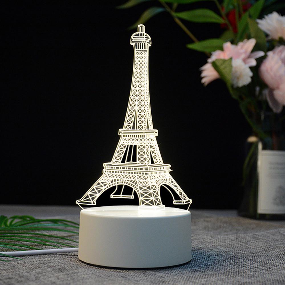 Creative 3D USB LED Night Light Table Desk Bedroom Decor Warm White Lamp Gifts