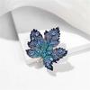 Color Painted Maple Leaves Design Metal Brooch Pin Zircon Decoration Gold Color Collar Lapel Brooches Pins Women Party Jewelry