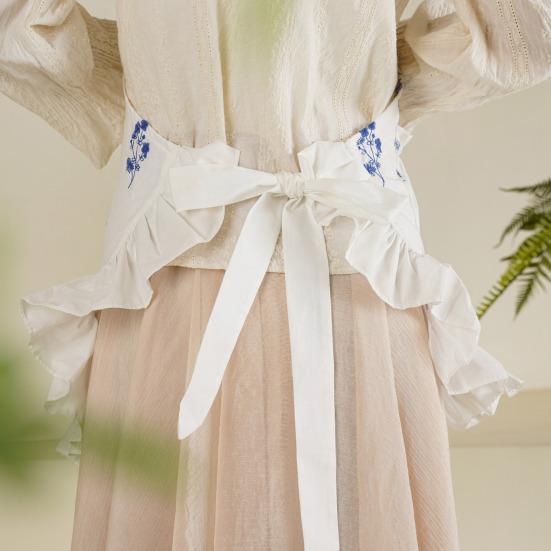 Женский кухонный фартук с карманами и капюшоном, хлопковый фартук с цветочной вышивкой, легкий дышащий фартук для готовки, кулинарный фартук в винтажном стиле с кружевными оборками